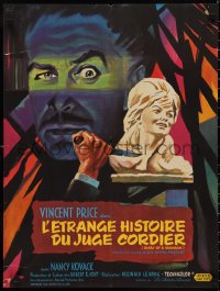 9r0923 DIARY OF A MADMAN French 22x30 1963 great different Boris Grinsson art of Vincent Price!