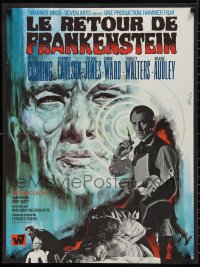 9r0925 FRANKENSTEIN MUST BE DESTROYED French 23x31 1970 different art of Cushing by Jean Mascii!