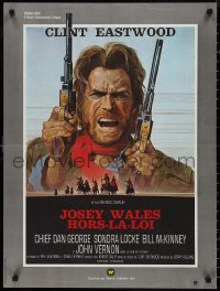 9r0930 OUTLAW JOSEY WALES French 23x31 1976 Eastwood is an army of one, montage art by Roy Andersen!