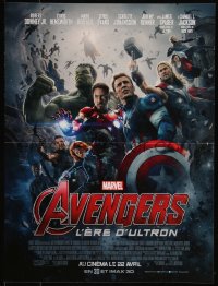 9r0952 AVENGERS: AGE OF ULTRON advance French 16x21 2015 Marvel's Iron Man, Captain America, Hulk, Thor!