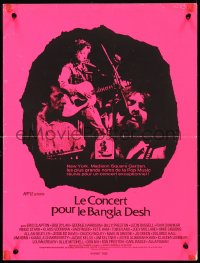 9r0963 CONCERT FOR BANGLADESH French 16x21 1972 Dylan, Harrison, dayglo pink background, ultra rare!