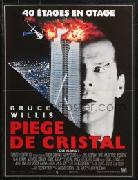 9r0968 DIE HARD French 15x20 1988 Bruce Willis vs Alan Rickman and terrorists, action classic!