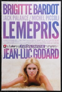 9r0993 LE MEPRIS French 16x21 R2013 Jean-Luc Godard, different image of sexy naked Brigitte Bardot!