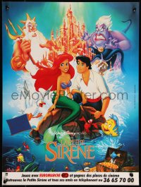 9r0996 LITTLE MERMAID French 16x21 1990 great image of Ariel & cast, Disney underwater cartoon!