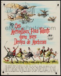 9r1023 THOSE MAGNIFICENT MEN IN THEIR FLYING MACHINES French 18x22 1965 great Searle art of early airplane!