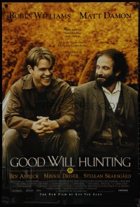 9r1168 GOOD WILL HUNTING 1sh 1997 great image of smiling Matt Damon & Robin Williams!