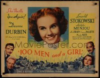 9r0560 100 MEN & A GIRL 1/2sh 1937 beautiful Deanna Durbin w/Leopold Stokowski & Menjou, ultra rare!