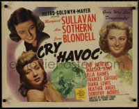9r0566 CRY HAVOC style A 1/2sh 1943 sexy Margaret Sullavan, Ann Sothern & Joan Blondell, ultra rare!