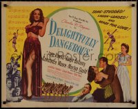 9r0568 DELIGHTFULLY DANGEROUS 1/2sh 1945 sexy Constance Moore is ready for love, ultra rare!