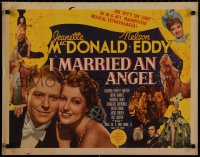9r0572 I MARRIED AN ANGEL 1/2sh 1942 great c/u of Jeanette MacDonald & Nelson Eddy, ultra rare!