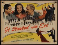 9r0573 IT STARTED WITH EVE 1/2sh 1941 Deanna Durbin, Charles Laughton & Robert Cummings, ultra rare!