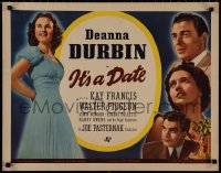 9r0574 IT'S A DATE 1/2sh 1945 pretty Deanna Durbin with Walter Pidgeon, Kay Francis, ultra rare!