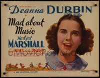 9r0580 MAD ABOUT MUSIC 1/2sh 1938 close up portrait of young singing Deanna Durbin, ultra rare!