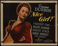 9r0581 NICE GIRL 1/2sh 1941 great head-to-waist image of Deanna Durbin in sexy red dress, very rare!