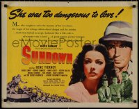 9r0589 SUNDOWN style B 1/2sh 1941 sexy Gene Tierney, she was too dangerous to love, ultra rare!
