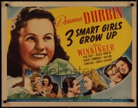 9r0562 3 SMART GIRLS GROW UP 1/2sh 1939 Deanna Durbin, Nan Grey & Helen Parrish, ultra rare!