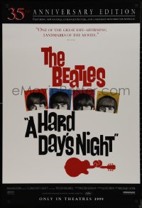 9r1182 HARD DAY'S NIGHT advance 1sh R1999 The Beatles in their first film, John, Paul, George & Ringo!