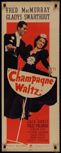 9r0495 CHAMPAGNE WALTZ insert 1937 art of Fred MacMurray & Gladys Swarthout + great dancing artwork!