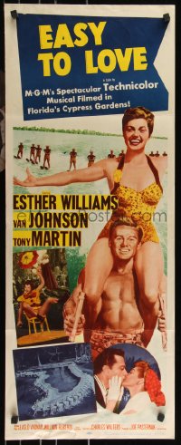 9r0499 EASY TO LOVE insert 1953 sexy swimmer Esther Williams stands on Van Johnson & Tony Martin!