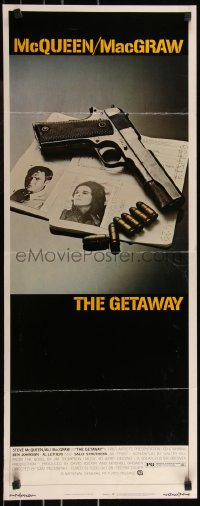 9r0500 GETAWAY insert 1972 Steve McQueen, Ali McGraw, Sam Peckinpah, cool gun & passports image!