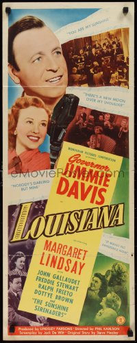 9r0502 LOUISIANA insert 1947 real life Governor Jimmie Davis as himself & pretty Margaret Lindsay!