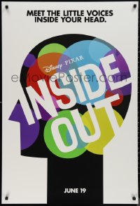 9r1214 INSIDE OUT advance DS 1sh 2015 Walt Disney, Pixar, the voices inside your head, profile art!