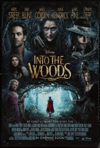 9r1216 INTO THE WOODS int'l advance DS 1sh 2014 Disney, cool fantasy image of Meryl Streep as witch!