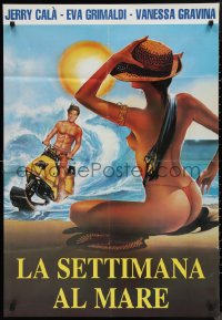 9r0782 ABBRONZATISSIMI 2 Italian 1sh 1993 art of sexy topless woman on beach & guy on jetski!