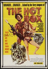 9r0786 HOT BOX export Italian 1sh 1972 savaged sexy women fight back with their guns & their bodies!