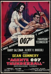 9r0790 THUNDERBALL Italian 1sh R1970s sexy completely different art of Connery as Bond by Ciriello!
