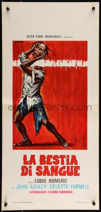 9r0795 BEAST OF BLOOD Italian locandina 1972 Eddie Romero, great art of zombie ripping own head off!
