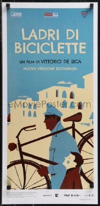 9r0796 BICYCLE THIEF Italian locandina R2019 De Sica's classic Ladri di biciclette, Ayestaran art!