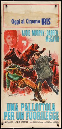 9r0801 BULLET FOR A BADMAN Italian locandina 1964 Audie Murphy is framed for murder, different!