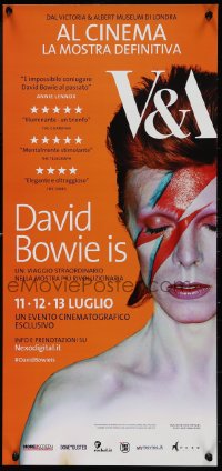9r0809 DAVID BOWIE IS HAPPENING NOW advance Italian locandina 2014 July, image as Ziggy Stardust!