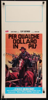 9r0817 FOR A FEW DOLLARS MORE Italian locandina R1970s Leone, Clint Eastwood, Ciriello, black title!
