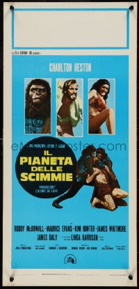 9r0837 PLANET OF THE APES Italian locandina R1970s Charlton Heston, classic sci-fi, different!