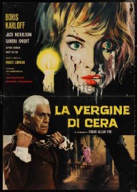 9r0861 TERROR Italian 26x37 pbusta 1964 Boris Karloff & art of dissolving woman, Roger Corman!