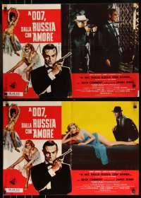 9r0888 FROM RUSSIA WITH LOVE set of 8 Italian 18x27 pbustas R1970s Sean Connery is James Bond 007!