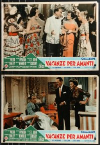 9r0871 HOLIDAY FOR LOVERS set of 13 Italian 20x28 pbustas 1959 Jane Wyman, Jill St. John & Lynley!