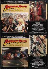 9r0890 INDIANA JONES & THE TEMPLE OF DOOM set of 8 Italian 18x26 pbustas 1984 Harrison Ford, Kate Capshaw!