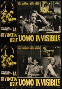 9r0909 INVISIBLE MAN'S REVENGE set of 5 Italian 19x26 pbustas R1960s H.G. Wells, cool different images