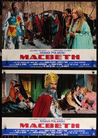 9r0884 MACBETH set of 9 Italian 18x26 pbustas 1972 Finch, Francesca Annis, Shakespeare!