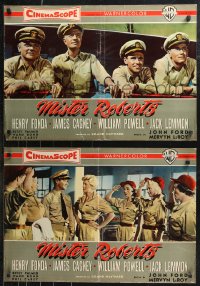 9r0876 MISTER ROBERTS set of 11 Italian 19x27 pbustas 1955 Fonda, Cagney, Powell, Lemmon, John Ford!