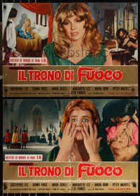 9r0915 NIGHT OF THE BLOOD MONSTER set of 4 Italian 18x26 pbustas 1970 Jess Franco, Chris Lee, Maria Schell!