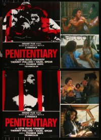 9r0901 PENITENTIARY set of 6 Italian 18x27 pbustas 1981 boxer Leon Isaac Kennedy goes to tough prison!