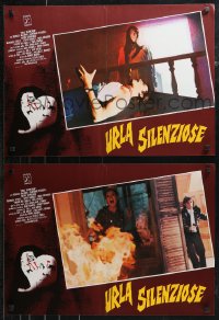 9r0897 SILENT SCREAM set of 7 Italian 19x26 pbustas 1980 Barbara Steele, terror so sudden!