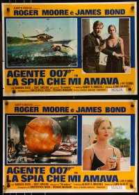 9r0877 SPY WHO LOVED ME set of 11 Italian 18x26 pbustas 1977 images of Roger Moore as James Bond!