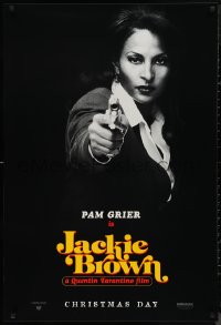 9r1223 JACKIE BROWN teaser 1sh 1997 Quentin Tarantino, cool image of Pam Grier in title role!