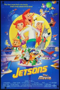 9r1228 JETSONS THE MOVIE DS 1sh 1990 Hanna-Barbera futuristic sci-fi family cartoon, great art!