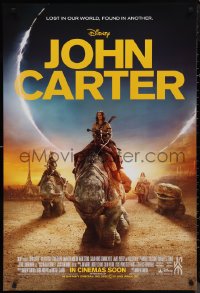 9r1229 JOHN CARTER int'l advance DS 1sh 2012 Taylor Kitsch in the title role over black background!